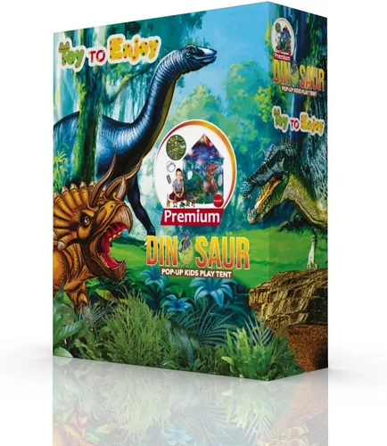 Vista 7 de Tienda de campaña desplegable de dinosaurio para niños de Toy to Enjoy - Perfecta para interiores y exteriores. Tienda de campaña de dinosaurio