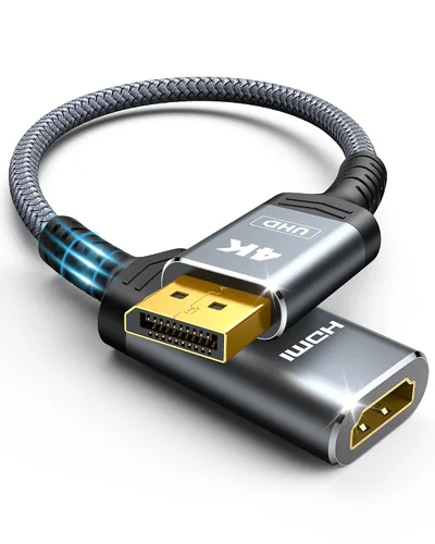 Vista 9 de Highwings Adaptador DisplayPort a HDMI de 4K, Cable Convertidor Adaptador DP a HDMI Unidireccional Macho a Hembra, Adaptador HDMI Compatible