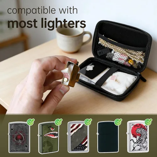 Vista 7 de Kit de reparación compatible con Zippo, piezas de repuesto incluye algodón, pedernal, mecha, almohadilla, herramienta compatible con accesorios Zippo