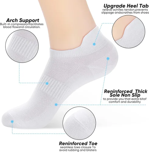 Vista 3 de ATBITER Ankle Socks Women's Thin Athletic Running Low Cut No Show Socks With Heel Tab 468Pairs