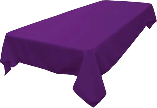 Vista 137 de LA Linen Mantel rectangular lavable de popelín de poliéster, resistente a las manchas y a las arrugas, cubierta de mesa 60x84, mantel de tela