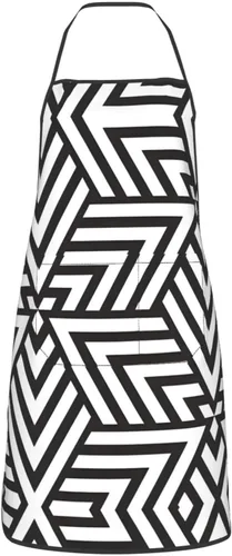 Vista 2 de printidea Printed kitchen apron, unisex housework supermarket hotel barbecue apron, 28.3 * 20.4 inch household cleaning apron
