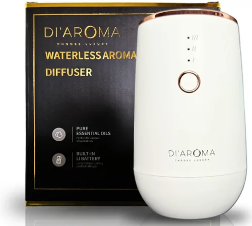 Vista 6 de Difusor de aceite esencial sin agua, difusor de aceite aromático nebulizador portátil para automóvil, hogar y oficina, recargable por USB, Blanco