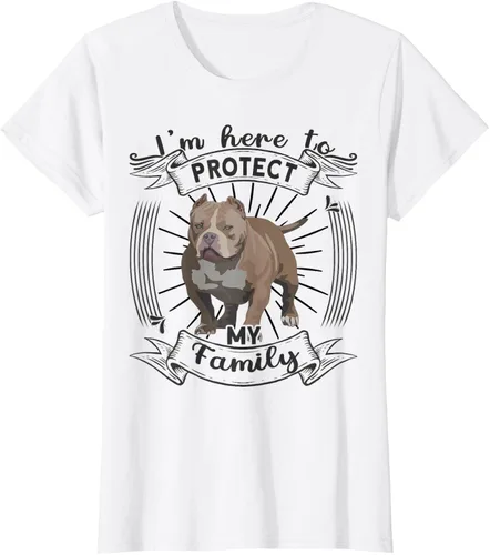 Vista 3 de Camiseta Bully XL Pitbull Watchdog Dog Family Mama American Bully, Blanco