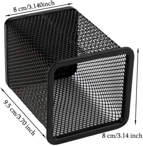 Vista 2 de EORTA Paquete de 3 soportes cuadrados para lápices, soportes para lápices, malla de metal negro, organizador de papelería para escritorio