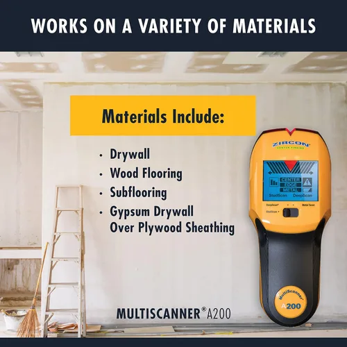 Vista 5 de Zircon MultiScanner A200 – Escáner de pared electrónico, detector de pernos y metales con detección de cables de corriente alterna en vivo, puntero
