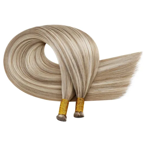 Vista 100 de Moresoo Extensiones de cabello humano real para coser, color negro natural