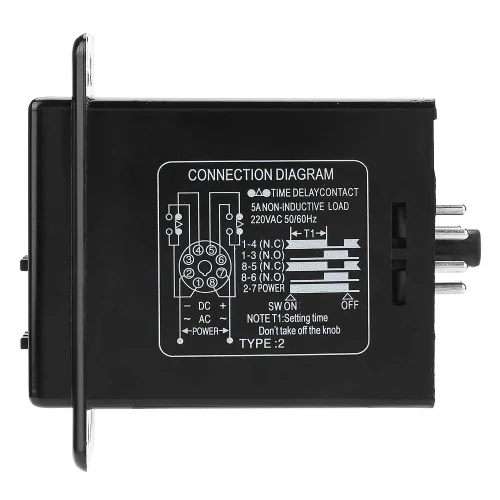 Vista 7 de Relé de retardo de tiempo, módulo controlador de retardo de temporizador AC 220V 0-199 minutos 8 pines ASY-3D en relé temporizador Pantalla digital
