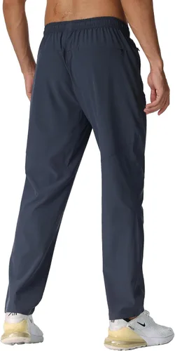 Vista 4 de Rapoo Pantalones de senderismo ligeros para hombre, de secado rápido, elásticos, para correr, entrenar y casual