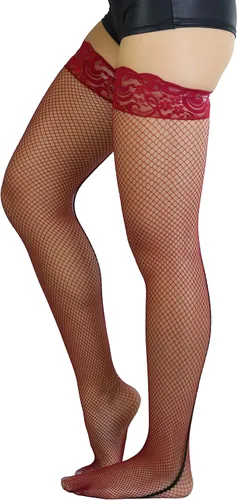 Vista 4 de ToBeInStyle Medias de red atemporales con costura trasera para mujer