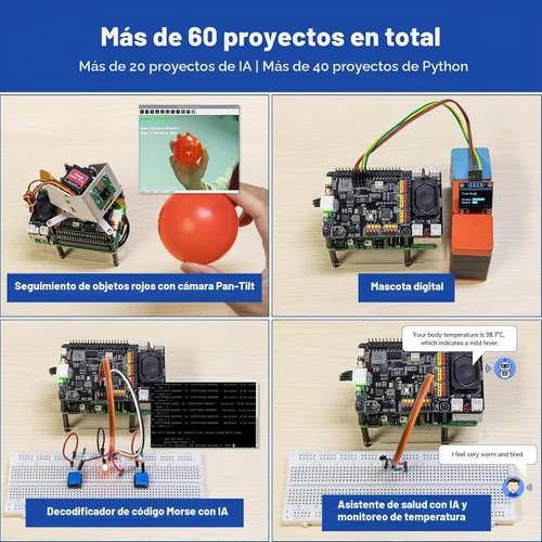 Vista 9 de SunFounder Kit de laboratorio AI Fusion para Raspberry Pi 5/4/3B+/Zero 2w, LLMs ChatGPT/Gemini/Grok, YOLO & OpenCV y MediaPipe, Python, cursos