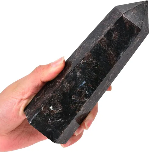 Vista 22 de Torre Obelisco de Piedra de Sangre de África Grande Varita de Punta de Cristal Curativo Natural de 6 Facetas Reiki Meditación Decoración del Hogar