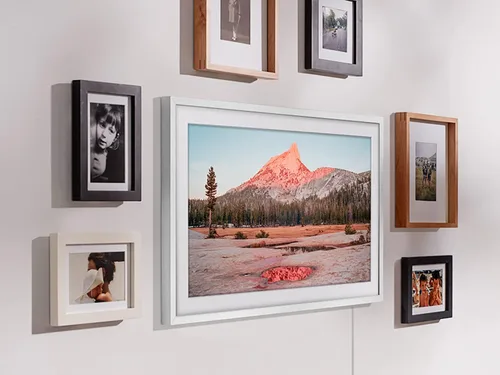 Vista 9 de Samsung Clase de 32 Pulgadas QLED The Frame Serie LS03C, Quantum HDR, Modo Arte, Pantalla Mate Antirreflejo, Soporte de Pared de Ajuste Delgado