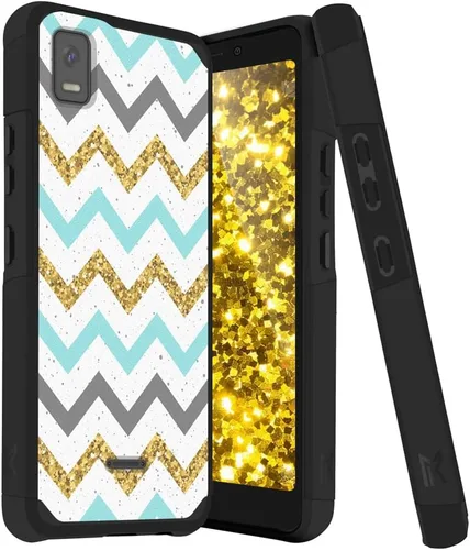 Vista 12 de TJS Compatible con Cricket Debut Smart 2022 Funda de teléfono (azul)