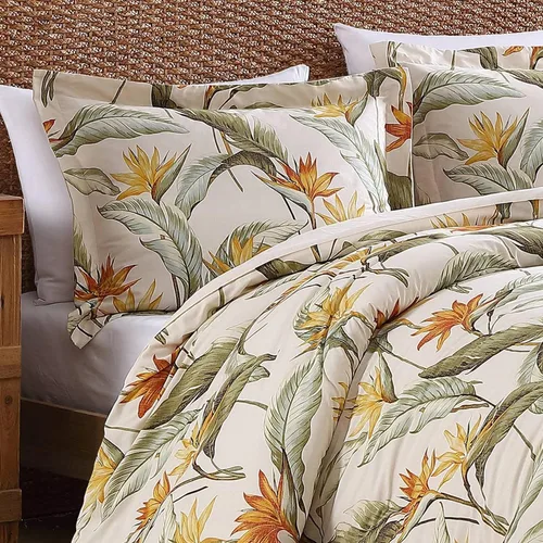 Vista 2 de Tommy Bahama - Juego de funda de edredón tamaño King, ropa de cama de algodón con fundas a juego y cierre de botón, juego de ropa de cama súper