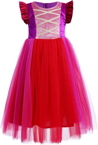 Vista 2 de Disfraz de Halloween para niñas, vestido de bruja con capa, peluca de Halloween, trajes de cosplay