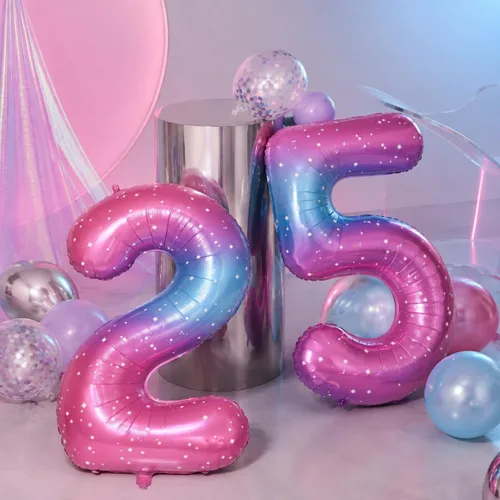 Vista 181 de Globo negro del número 0 para niñas y niños, 40 pulgadas, grande, número 0-9, de papel de aluminio, de Mylar para helio, juego de globos digitales