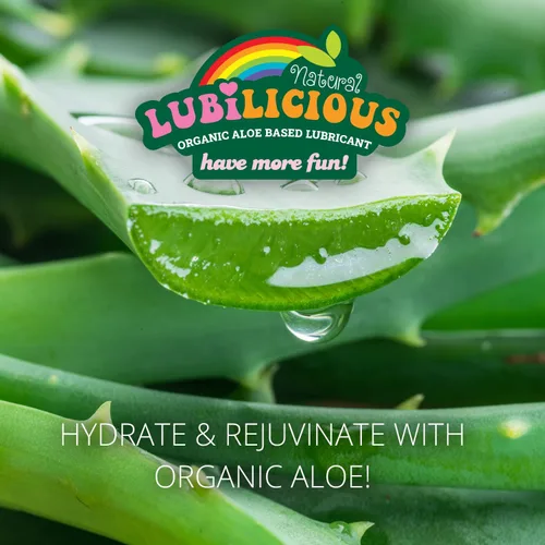 Vista 5 de Lubilicious - Lubricante a base de agua de 3.2 onzas, gel lubricante orgánico de aloe para privacidad, lubricante orgánico con infusión de ácido