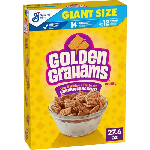 Vista 15 de Golden Grahams Cereal para el desayuno, sabor a galletas Graham, hecho con grano entero, 11.7 onzas