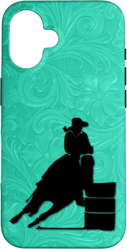 Vista 31 de iPhone 11 Barril Carreras Caballo En Turquesa Floral Estuche De Herramientas