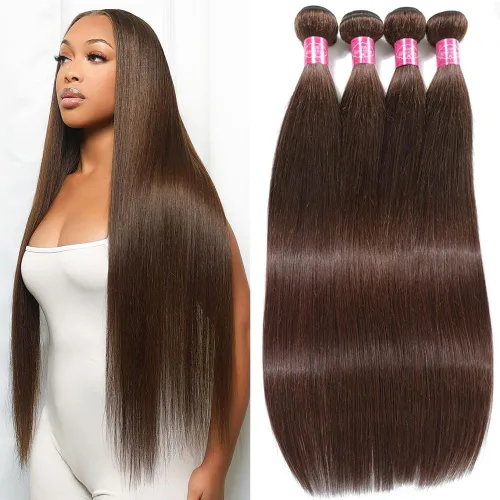 Vista 12 de YISEA Paquetes de cabello humano liso con cierre de encaje (12 14 16+10 cierre) Paquetes de cabello humano 3 con cierre de encaje 4x4 100%