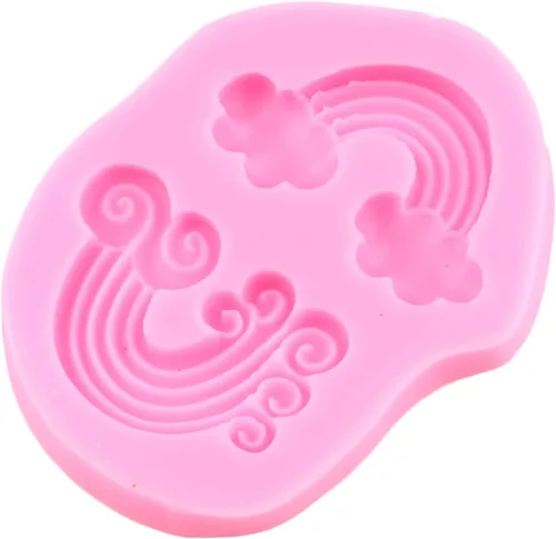 Vista 5 de Moldes de silicona con diseño de unicornios arcoíris, orejas de cuerno, moldes de fondant para decoración de pasteles, decoración de cupcakes