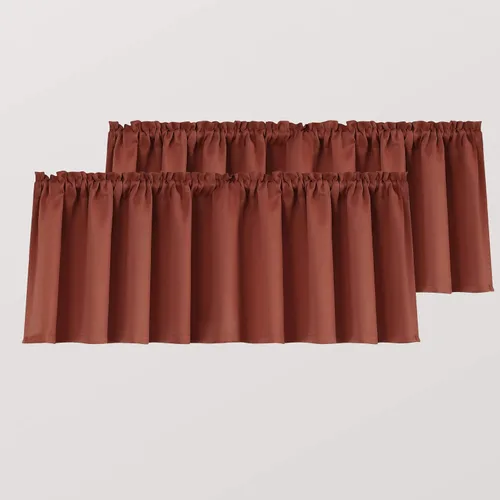 Vista 39 de Cortinas con cenefa beige de Mrs.Naturall para ventanas de 36x16 pulgadas de largo