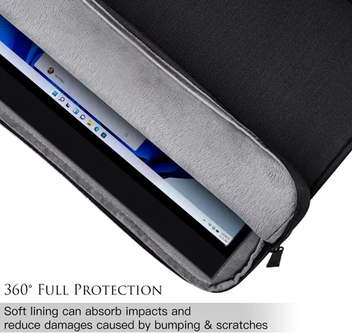 Vista 4 de Funda para monitor portátil de 15.6 pulgadas, funda de transporte para la mayoría de monitores portátiles de 15.6 a 16.1 pulgadas con bolsillo Negro