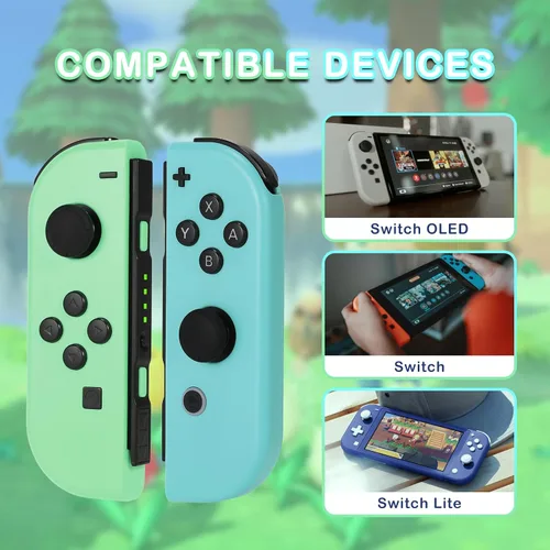 Vista 4 de VIWOMQ Controller Compatible for Nintendo Switch, Replacement Wireless Controllers with Dual Vibration, Wake-up, Motion Control