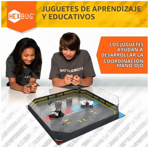 Vista 4 de HEXBUG BattleBots Arena Bite Force & Blacksmith, robot de juguete de control remoto para niños con más de 20 piezas, juguetes STEM para niños