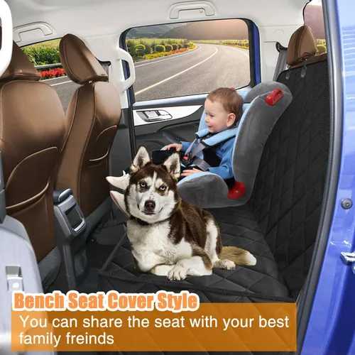 Vista 7 de Kytely Funda de asiento de coche para perro, tamaño XL, funda de asiento de perro resistente para asiento trasero, hamaca antideslizante 100%