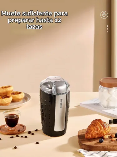 Vista 2 de Molinillo de café, molinillo de café eléctrico con gran capacidad de 3.5 onzas, molinillo de café y especias de un solo toque con hoja inoxidable