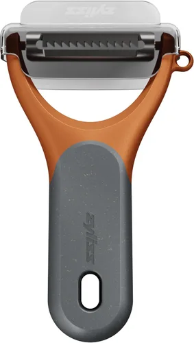 Vista 3 de Zyliss Julienne Y Peeler - Hoja de acero inoxidable ultra afilada para zanahorias, calabacines y papas, agarre ergonómico de paja de trigo, cortador