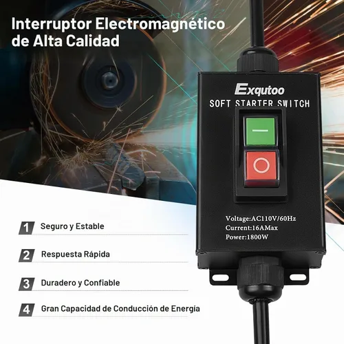 Vista 3 de Exqutoo - Interruptor de arranque suave negro resistente para uso general