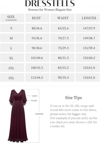 Vista 5 de DRESSTELLS Vestido formal para mujer, vestido de madre de la novia, invitada de boda, dama de honor, vestido largo de fiesta de graduación, vestidos