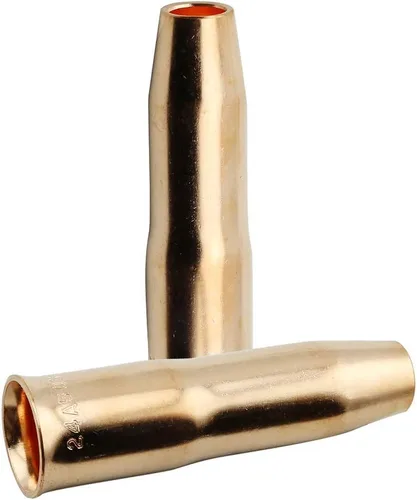 Vista 4 de WeldingCity Paquete de 2 boquillas de gas 24A-37-SS (tope corto) 3/8" para pistola de soldadura MIG Tweco Professional #3/#4 y Lincoln 300-450