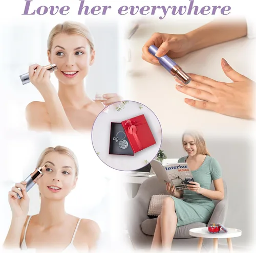 Vista 6 de Depiladora eléctrica de belleza+removedor de vello facial para mujeres, juego de regalo de dispositivo de depilación, sistema de depilación
