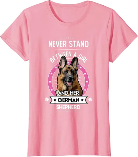 Vista 54 de Never Stand Between A Girl and Her German Shepherd T-Shirt Asphalt Grey