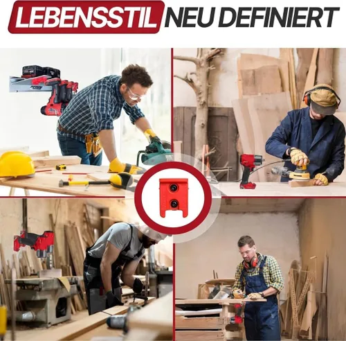 Vista 6 de Soporte para herramientas PERCH para Milwaukee M18 18v Monta de forma segura 5 herramientas inalámbricas Montaje universal Organizador