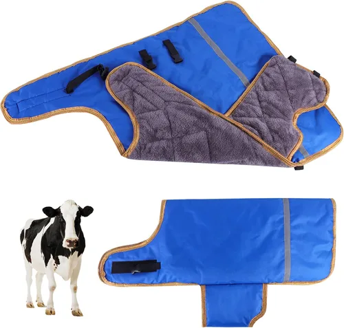Vista 8 de Manta de pantorrilla para terneros – Mantiene a los terneros calientes, suave ternero, vaca, cabra, perro, ropa cálida, cómoda, resistente a