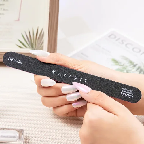Vista 7 de Makartt Lima de uñas, tablas de esmeril de grano 100/180 para uñas, kit profesional de limas de doble cara lavables para lima de uñas media y suave