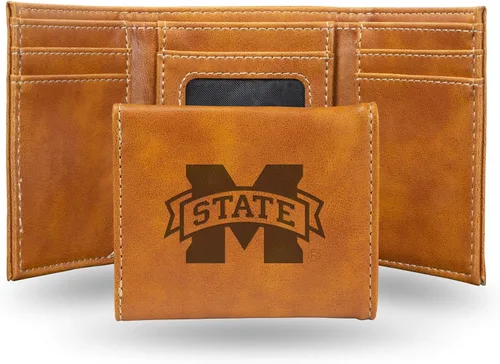 Vista 162 de NCAA Rico Industries - Billetera triple grabada con láser, con grabado láser, accesorio para hombre