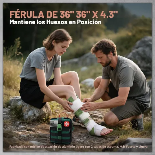 Vista 3 de Kit de primeros auxilios de supervivencia - Kit de trauma IFAK con vendaje de trauma, férula, torniquete, cuidado de heridas, control de sangrado