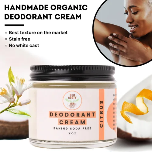 Vista 4 de ECO ROOTS Desodorante natural para mujeres y hombres Crema desodorante orgánica sin aluminio Desodorante saludable sin bicarbonato