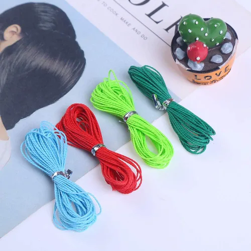 Vista 4 de Cuerda encerada de poliéster de 0.039 pulgadas para pulsera de macramé para manualidades, 24 colores, 131 yardas..