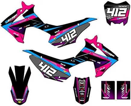 Vista 14 de Kit de base gráfica CRF 110 Surge Black Senge 2013-2018 compatible con Honda