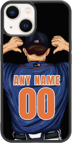 Vista 19 de Custome - Funda de teléfono de béisbol, diseño creativo de béisbol deportivo con número de estrella para iPhone 11, 12, 13, 14, 15 Pro Max Plus Mini