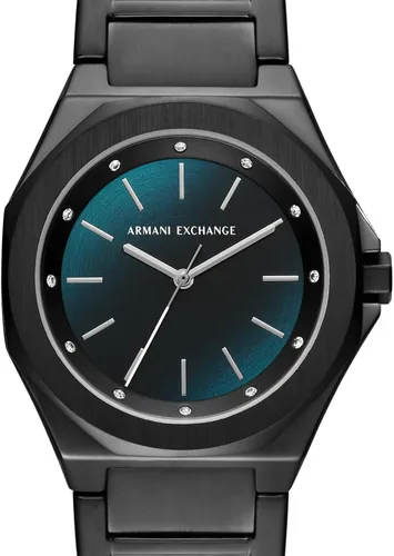 Vista 6 de AX Armani Exchange Reloj para mujer, reloj octogonal de tres manecillas para mujer con correa de acero inoxidable o silicona