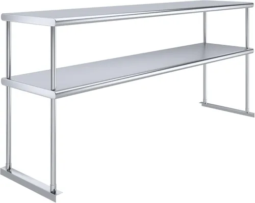 Vista 11 de AmGood Estante doble de acero inoxidable NSF - Muchos (24" de largo x 12" de profundidad)