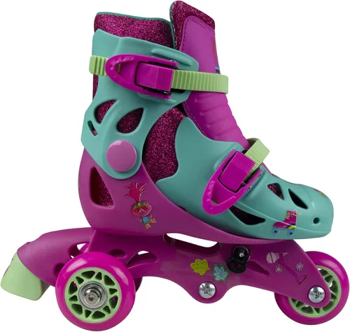 Vista 5 de PlayWheels Trolls Glitter - Patines convertibles 2 en 1, talla junior 6-9